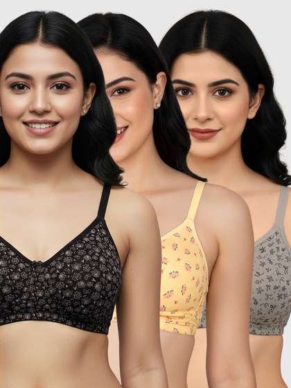 Susie Multicolor Printed Secret Side Shaper Basic Moulded Printed Bra Combo C