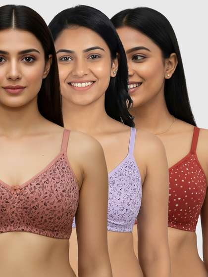 Susie Multicolor Printed Secret
                                    Side Shaper Basic Moulded Printed
                                    Bra Combo H