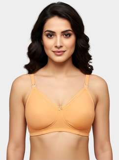 Susie Almond Buff Easy Access Shoulder Clasp Nursing Bra