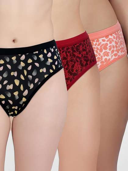 Taabu Trendy Multicolor Printed Polyamide Bikini Panty Combo A