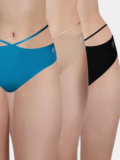 Susie Multicolor Solid Seamless String Bikini Panty Combo A