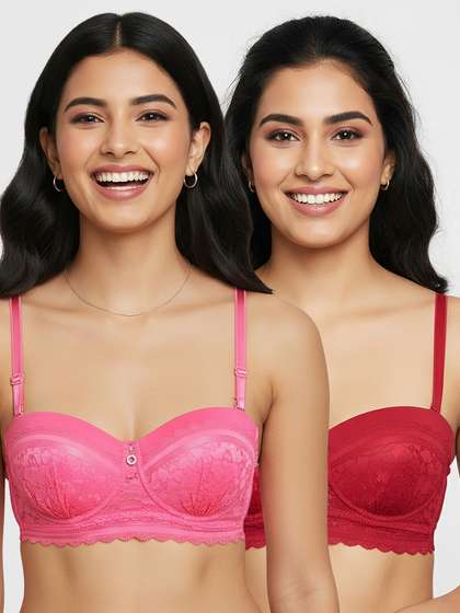 Susie Designer Lace Cup Padded Wired Balconette Bra Combo