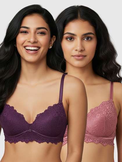 Susie Lace Padded Wired 3/4th Coverage Bra Combo B