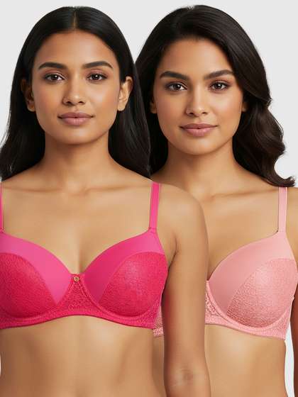 Susie Half Lace Padded Wired Bra Combo B