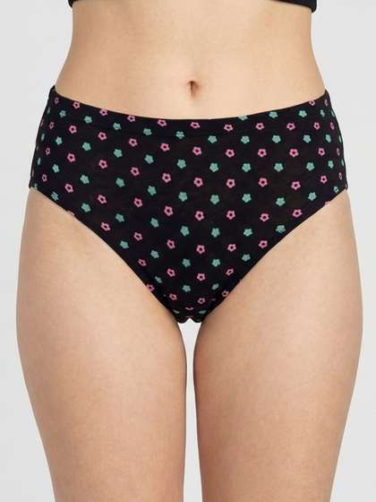 Susie Black Garden Printed Hipster Panty
