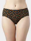 Susie Black Leaf Printed Hipster Panty