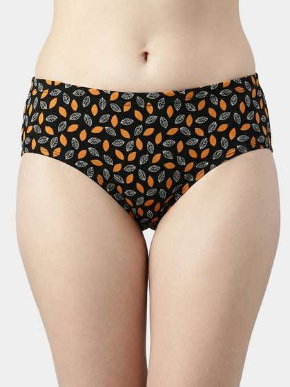 Susie Black Leaf Printed Hipster Panty