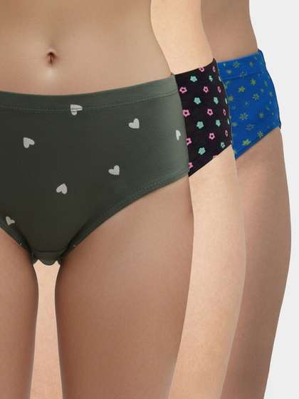 Susie Printed Full Coverage Hipster Panty Combo E