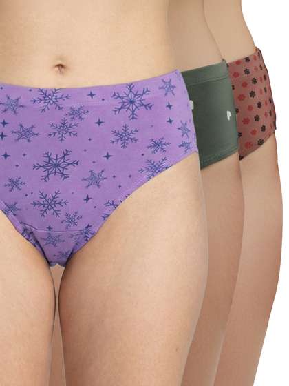 Susie Printed Full Coverage Hipster Panty Combo J