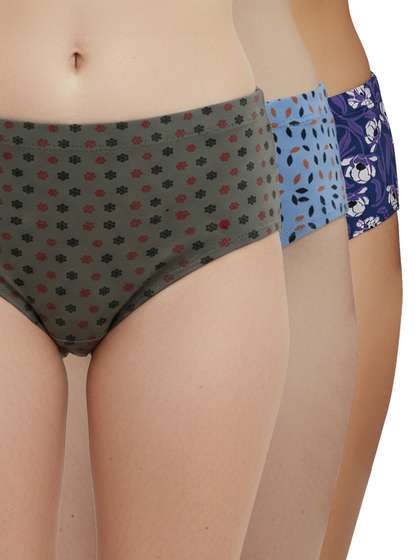 Susie Printed Full Coverage Hipster Panty Combo P