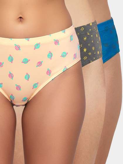 Susie Printed Full Coverage Hipster Panty Combo R