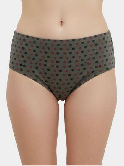 Susie Green Red Printed Hipster Panty