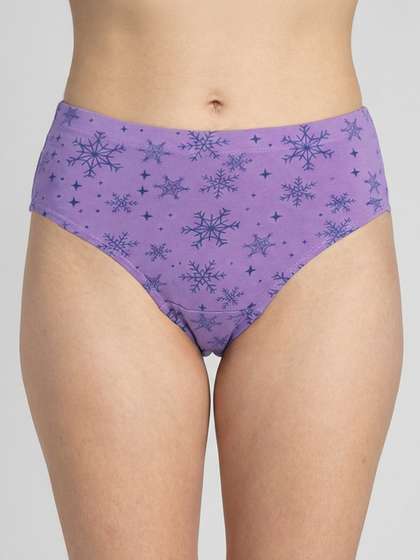 Susie Purple Snowflake Printed Hipster Panty