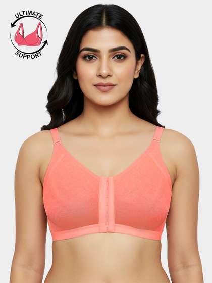 Susie Blush Pink Extra Support Laminated Cup Front Closure Bra