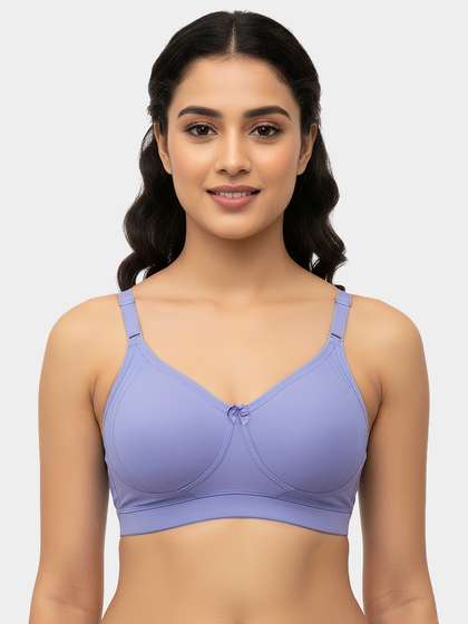 Susie Heron Blue Side Encircle Laminated Cup High Support Bra