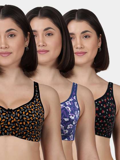 Susie Multicolor Printed High Support Everyday Non Padded Bra Combo A