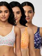 Susie Multicolor Printed High Support Everyday Non Padded Bra Combo I