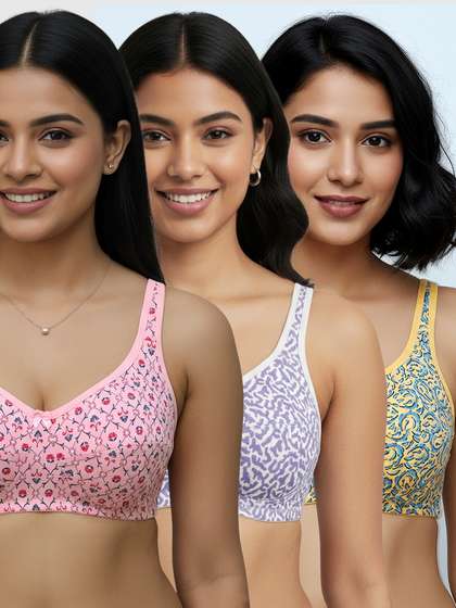 Susie Multicolor Printed High
                                    Support Everyday Non Padded Bra
                                    Combo L