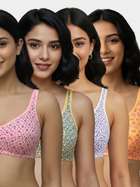 Susie Multicolor Printed High Support Everyday Non Padded Bra Combo M