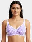 Susie White Purple Printed Seamed Everyday Non Padded Bra
