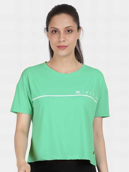 Shyaway Electric Green Drop Shoulder Cropped T-Shirt