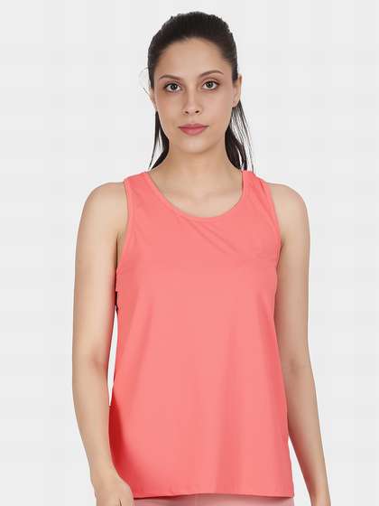 Shyaway Georgia Peach Overlay Back Slit Tank Top