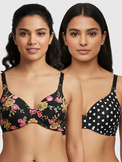 Shyaway Hana Padded Wired Printed Bra Combo