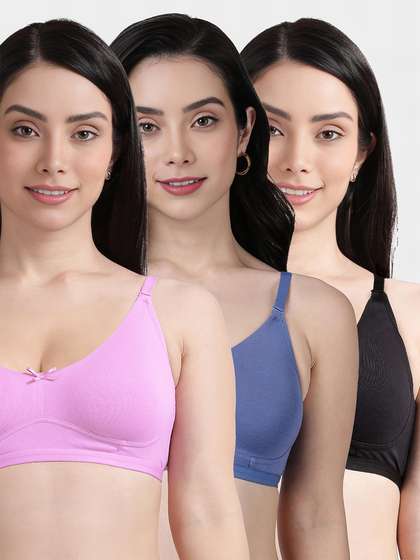 Susie Multicolor Solid Full Coverage Moulded Everyday Bra Combo D
