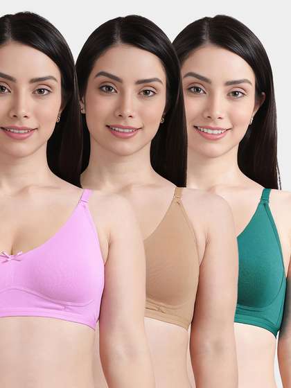Susie Multicolor Solid Full Coverage Moulded Everyday Bra Combo F