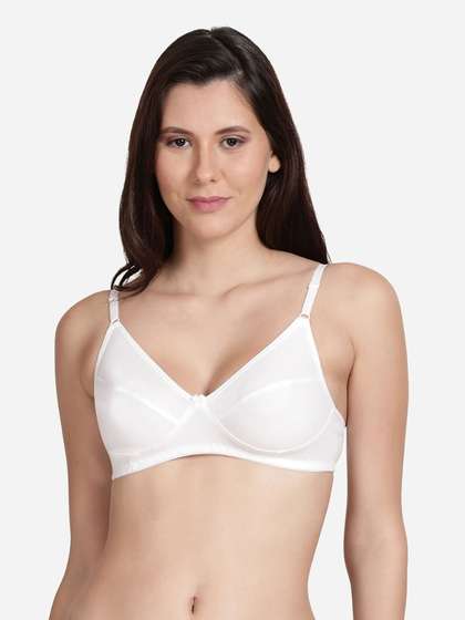 Shyle White Non Padded Seamed Casual Bra