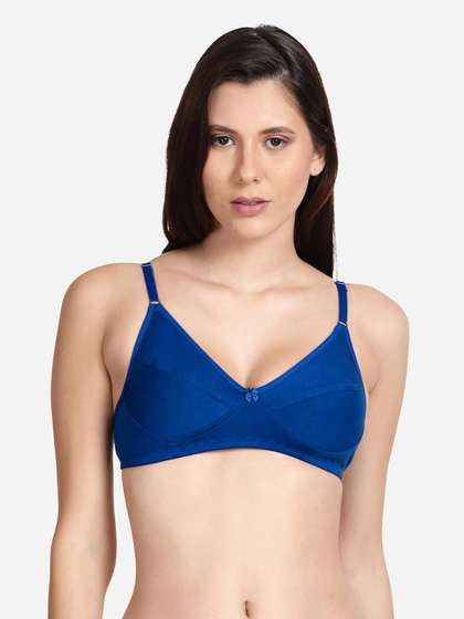Shyle Royal Blue Non Padded Seamed Casual Bra