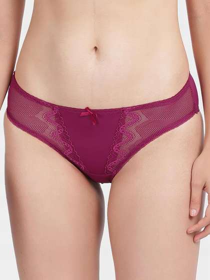 Shyle Dark Pink Lace Detailed Bikini Panty
