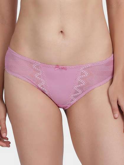 Shyle Light Pink Grey Lace Detailed Bikini Panty