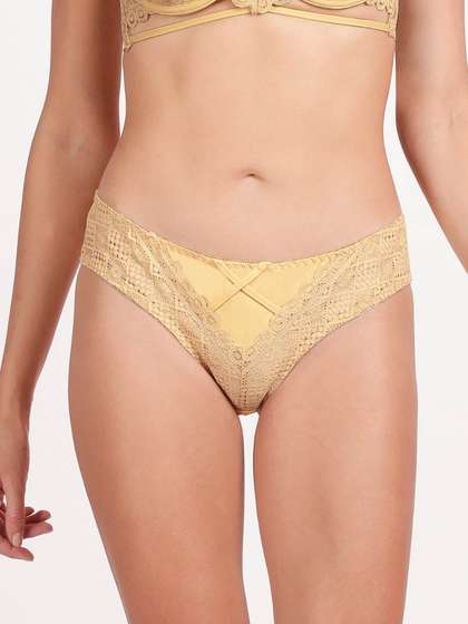 Shyle Double Cream Front Full Lace With Crisscross Tape Panty