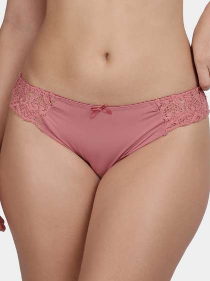 Shyle Dusty Pink Fancy Side Lace Bikini Panty