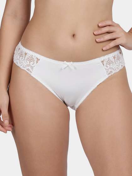 Shyle White Fancy Side Lace Bikini Panty