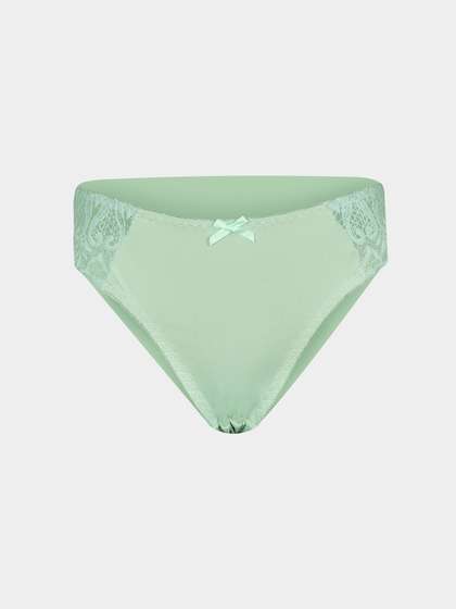 Shyle Bay Green Fancy Side Lace Bikini Panty
