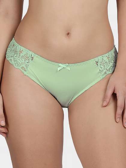 Shyle Bay Green Fancy Side Lace Bikini Panty