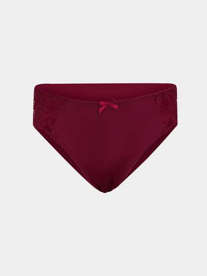 Shyle Cabernet Red Fancy Side Lace Bikini Panty