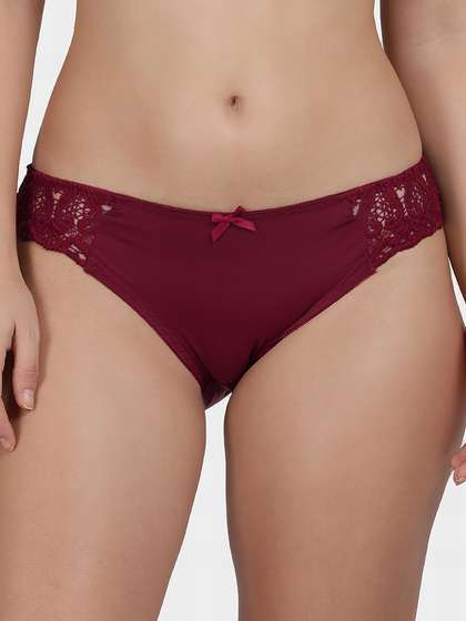 Shyle Cabernet Red Fancy Side Lace Bikini Panty