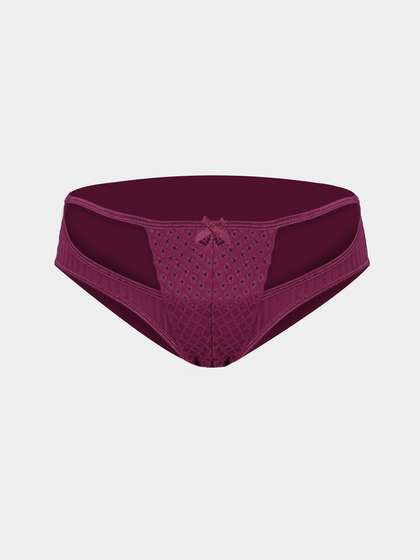 Shyle Magenta Center Lace Panel Bikini Panty