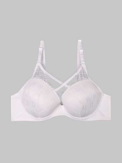 Shyle White Front Cross Design Push Up Bra