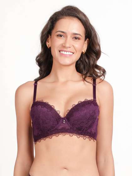 Susie Deep Purple Full Lace Padded Wired Push Up Bra
