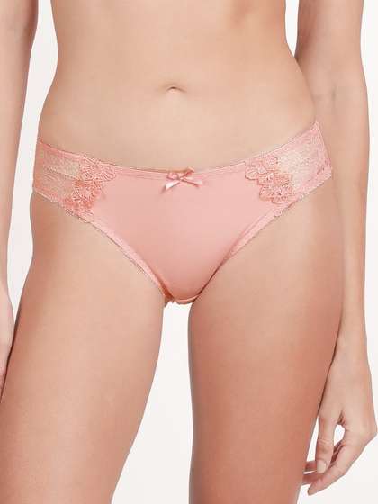 Shyle Coral Blush Pink Side Lace Bikini Panty