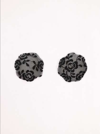 Shyle Black Floral Lace Silicone Nipple Pad