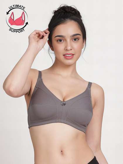Susie Stormfront Grey Wirefree Full Coverage No Sag M Frame Bra