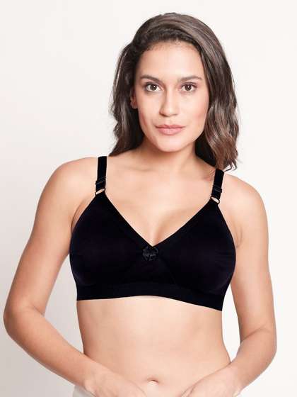 Susie Black Beauty Wirefree Full Coverage Moulded Cotton Bra