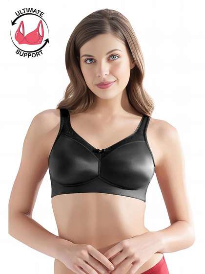 Amante Black Non Padded Wirefree Hi Support Bra
