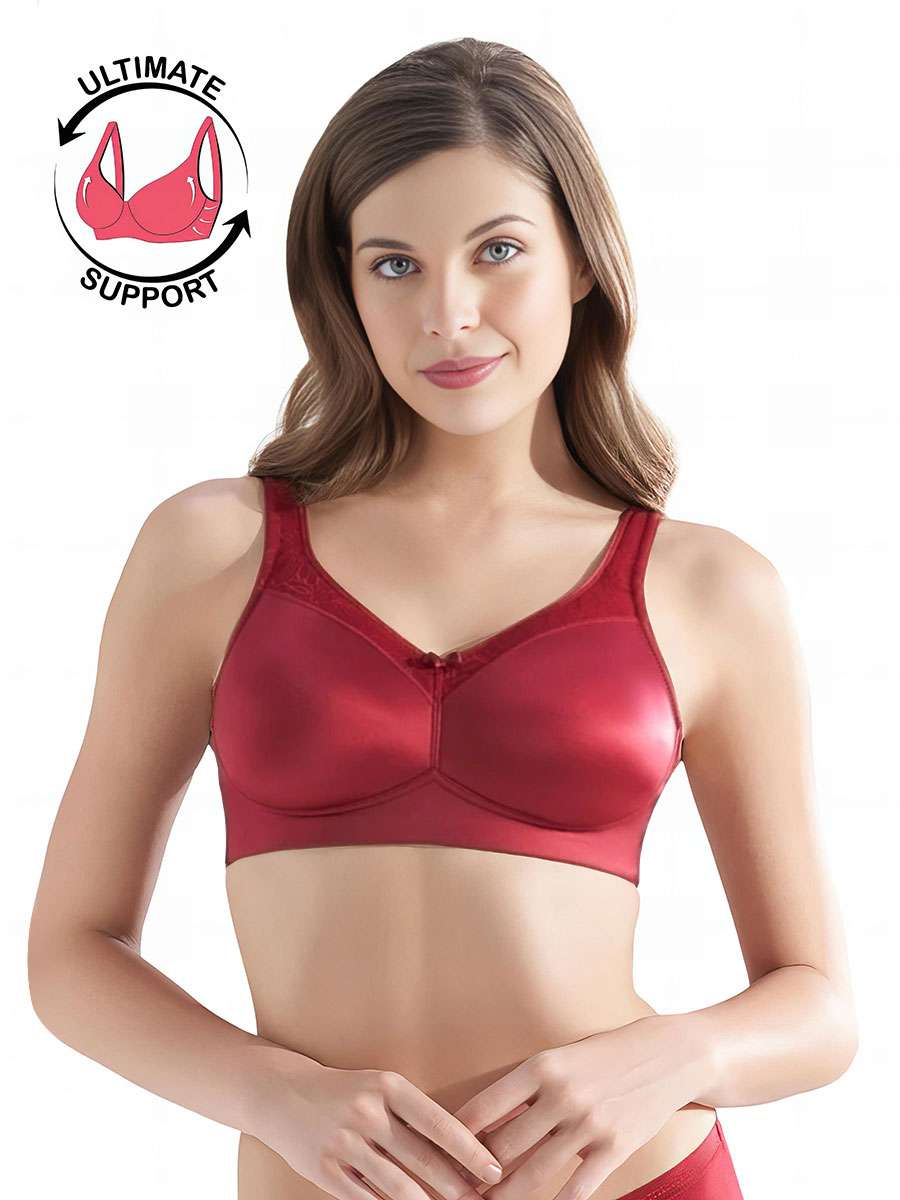 Amante Henna Red Non Padded Wirefree Hi Support Bra