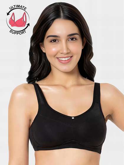 Amante Black Smooth Back Non Padded Non Wired Support Bra